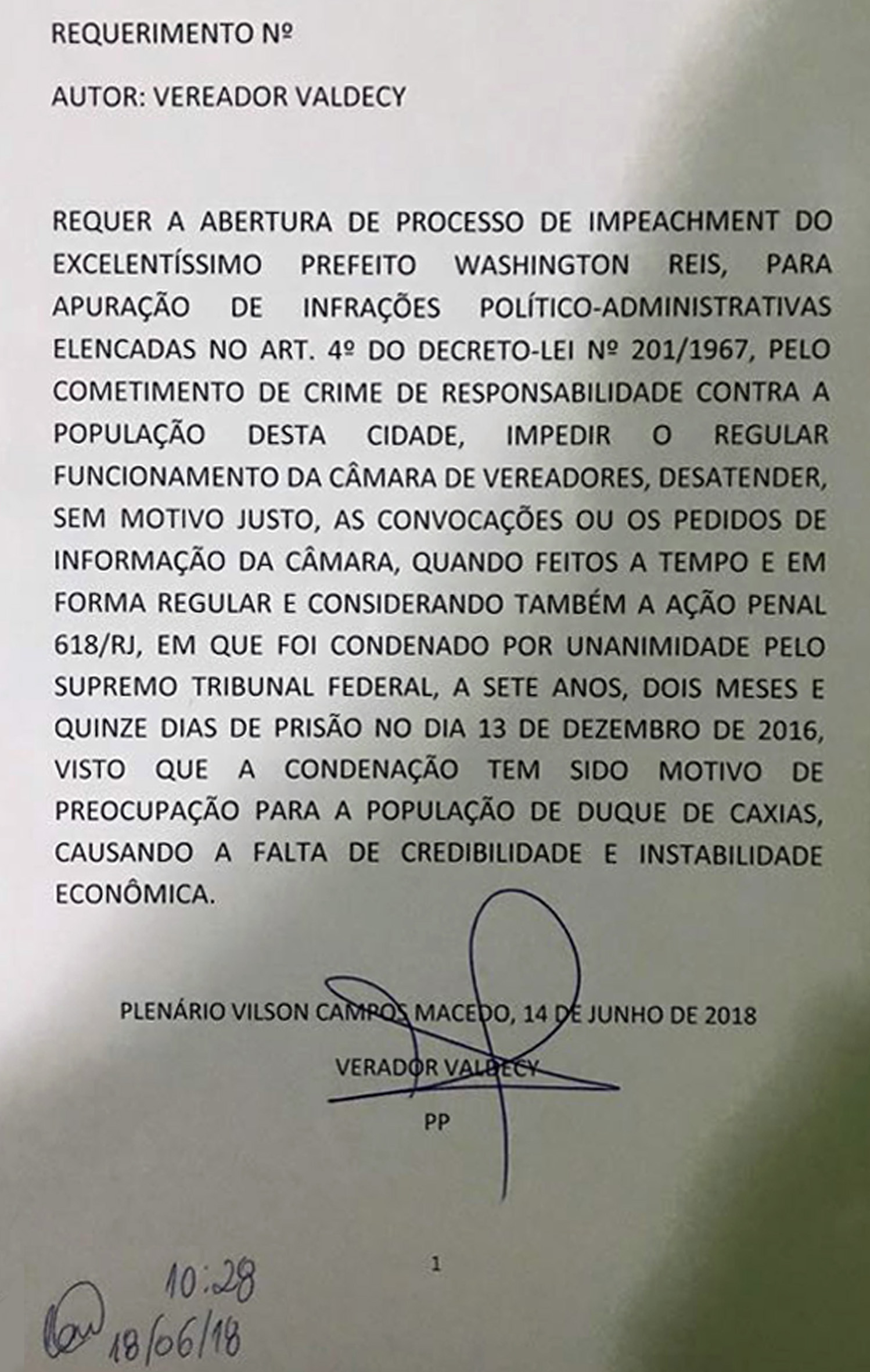 Vereador pede abertura de Reprodução