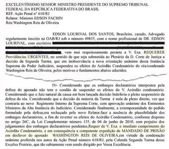Advogado pede ao STF Petição dr publicacao