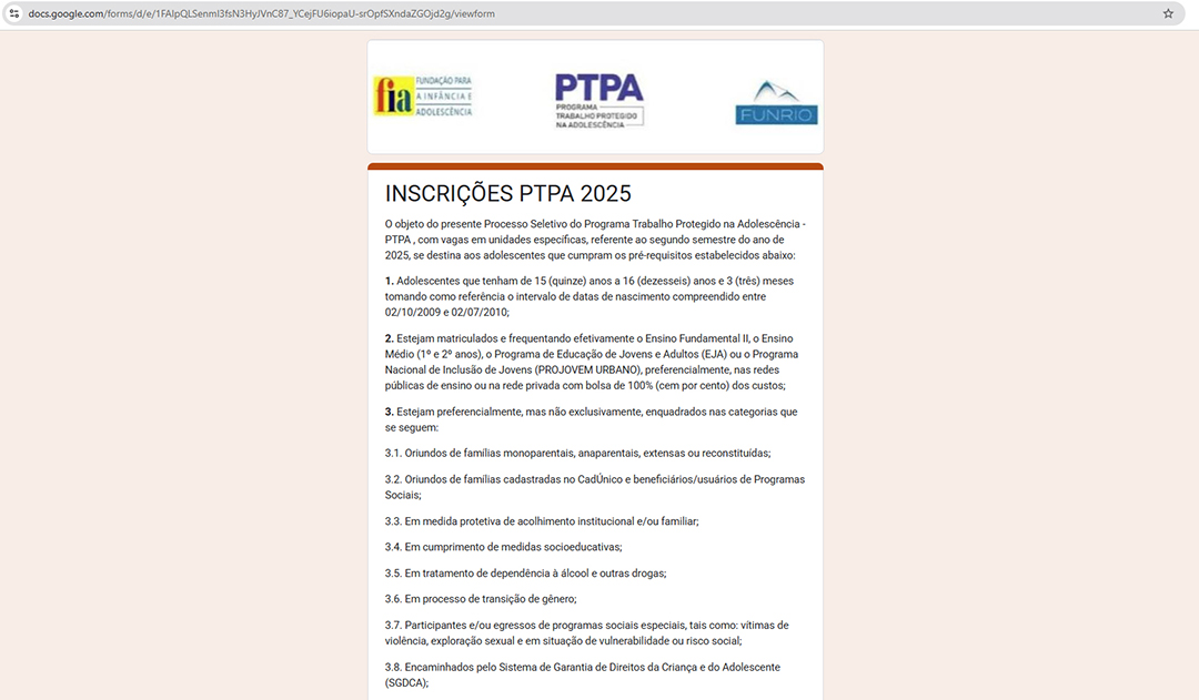 Foto: Divulgação Governo do Estado abre 1.620 vagas para o Programa Trabalho Protegido na Adolescência