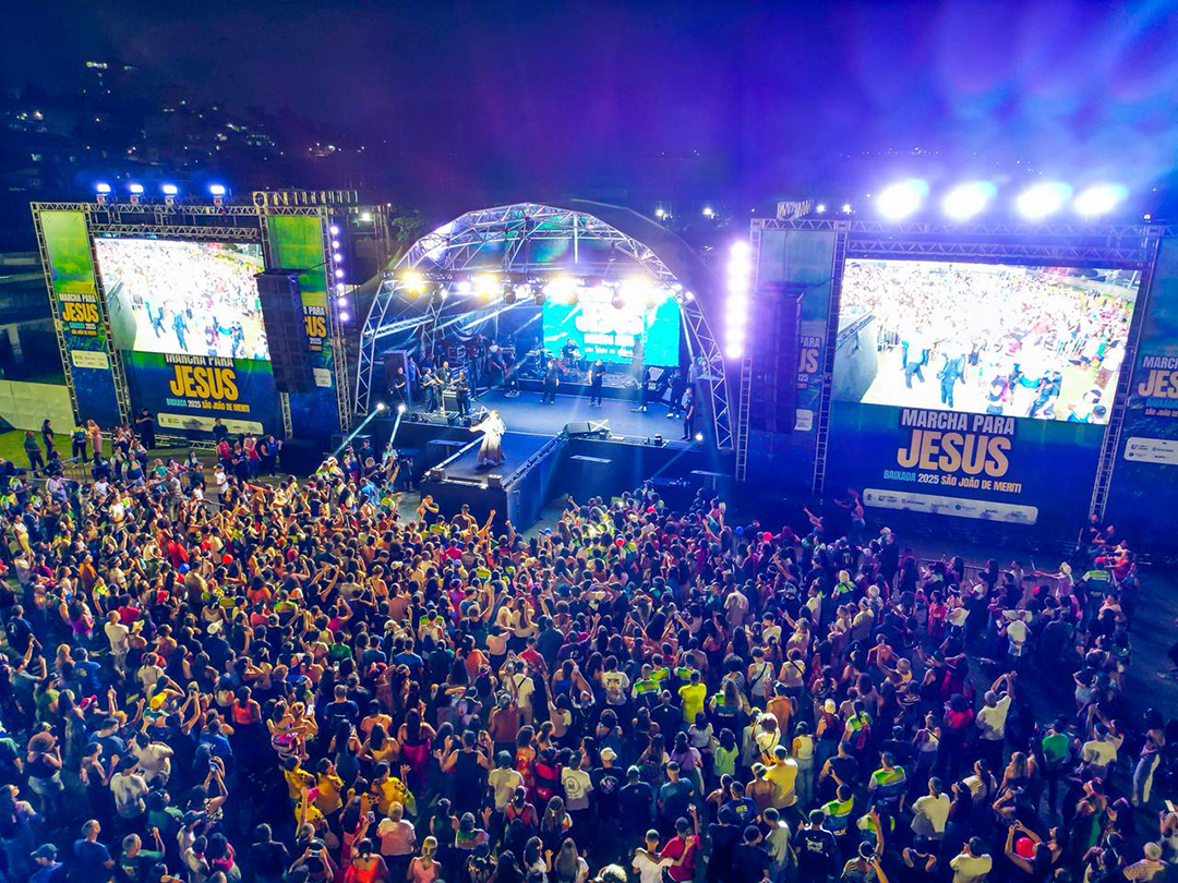 Foto: Gilberto Rocha/Meriti Marcha para Jesus reúne multidão em São João de Meriti